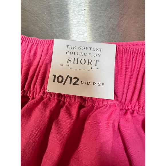 Lane Bryant NWT Women’s Shorts 10/12 Hot Pink Elastic Waist Drawstring Pockets - Picture 3 of 9